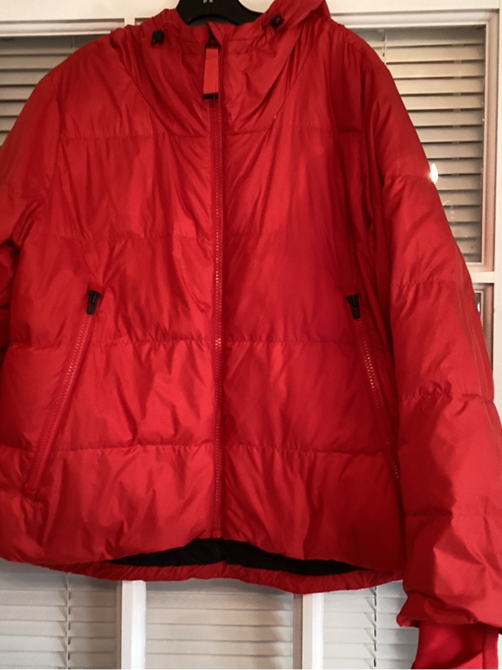 Athleta Red Puffer Jacket with Hood